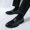 Herren kleine Lederschuhe große Größe neue Freizeitschuhe ein Pedal Doudou Schuhe Außenhandel Slipper Business Lederschuhe Herren