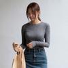 Women's Spring/Summer Fitted Versatile Slimming Round-Neck Long-Sleeve Casual T-Shirt