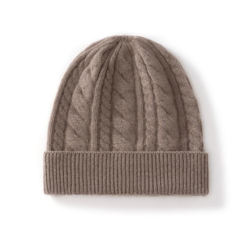 Cashmere Autumn and Winter New Unisex Fashionable Cable Casual Warm Ear Protection Coldproof Knitted Hat