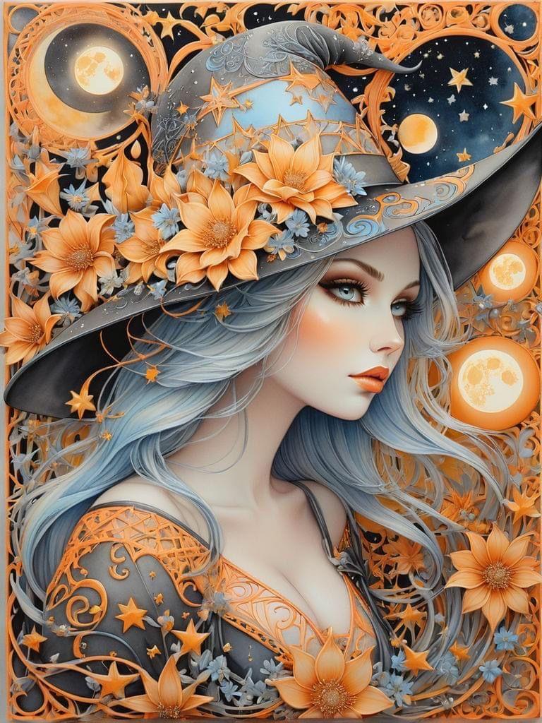 Fairy Dust AB Wonderful Witch Girl 5D Diamond Painting Kits Cartoon Magic Woman Art DIY Drills Mosaic Embroidery Cross-stitch