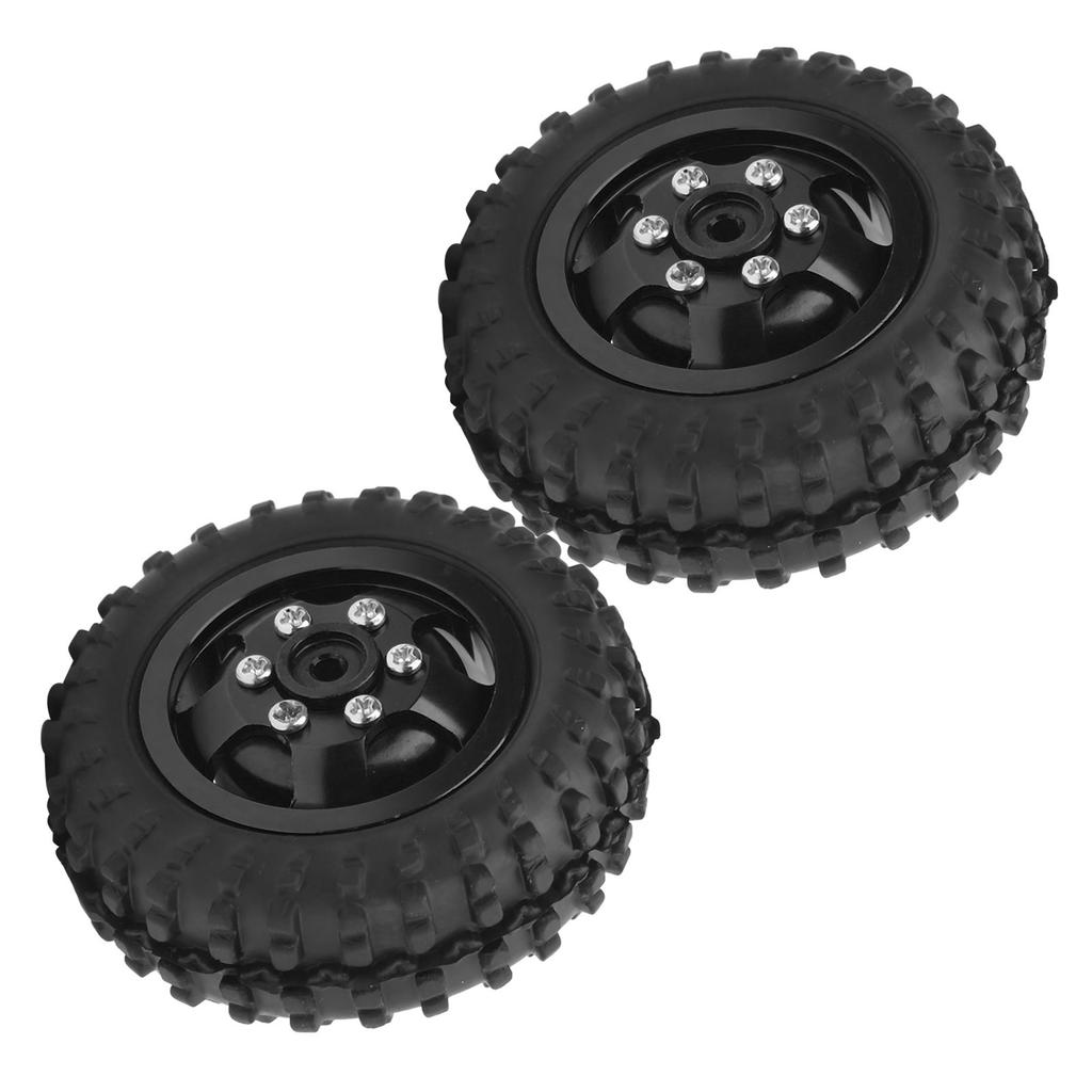 D12005 52mm RC Car Tyre Rubber Aluminium Alloy AntiSkid Tires for WPL D12 110 RC Truck(Black BL )