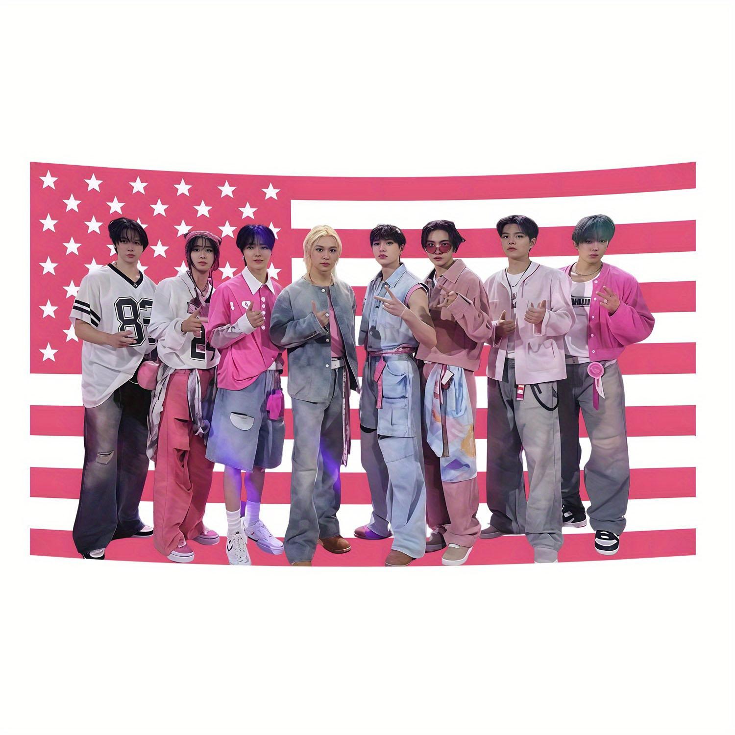 1Piece Lone Wolf Poster Tapestry US Flag Patriotic Design SKZ DominAte Concert Banner Party Decor Flat Printing 74x94cm(29x37in)