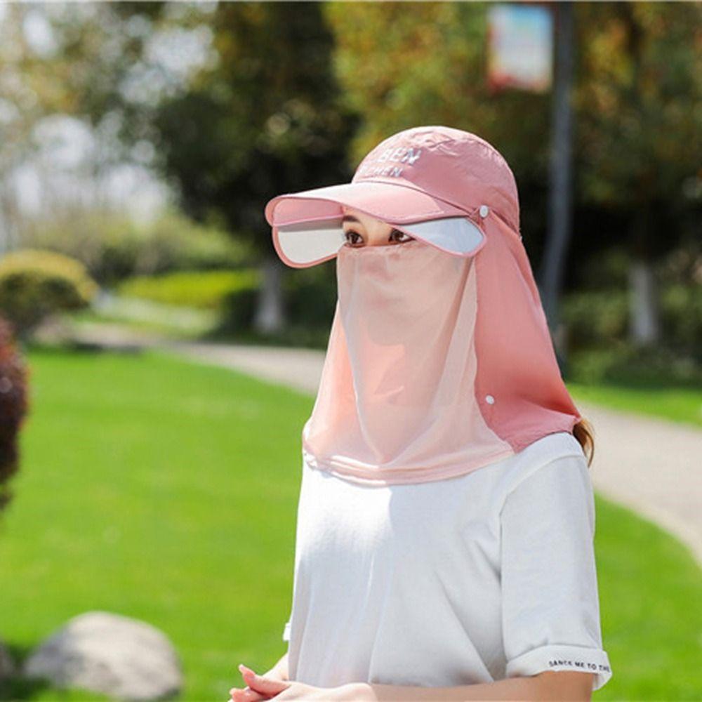 Ice Silk Wide Brim Bucket Cap Sun Hat Bucket Hat with Neck Cover Protective Sun Protection Hat Men