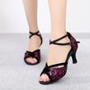 Latin Tango Salsa Dancing Shoes For Women 7CM Heeled Ballroom Dance Shoes
