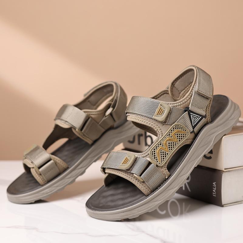 Fashion Mesh Cloth Mens Casual Shoes Outdoor Men Leather Sandals for Men Beach Flats All-match Roman Shoes Summer Men Luxury Sandals