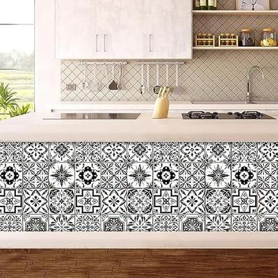 Vintage Self-Adhesive Waterproof Wall Sticker Set for Bathroom Kitchen TV Background Moisture-Proof Tile Decal Home Decor
