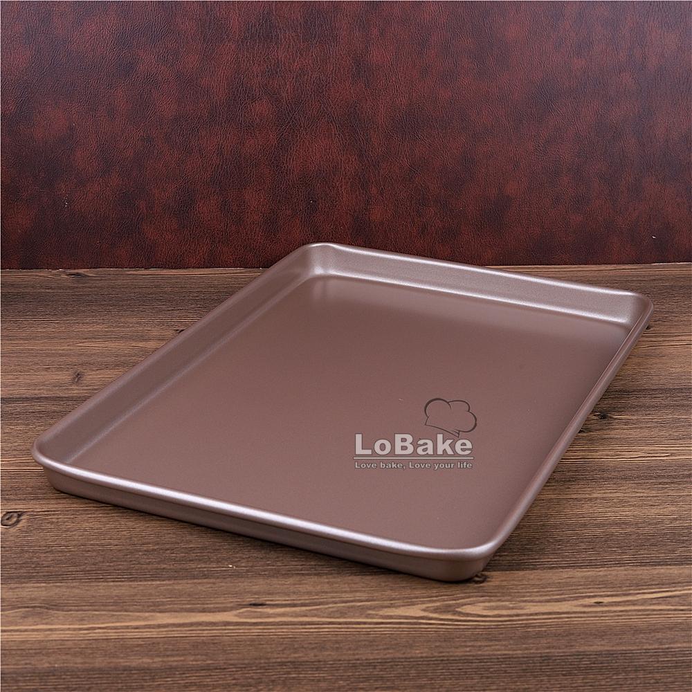 10 12 13 15 Inches 2.5cm Height Shallow Rectangle Heavy Thick Golden Nonstick Carbon Steel Baking Pan Cookie Holder Oven Tray