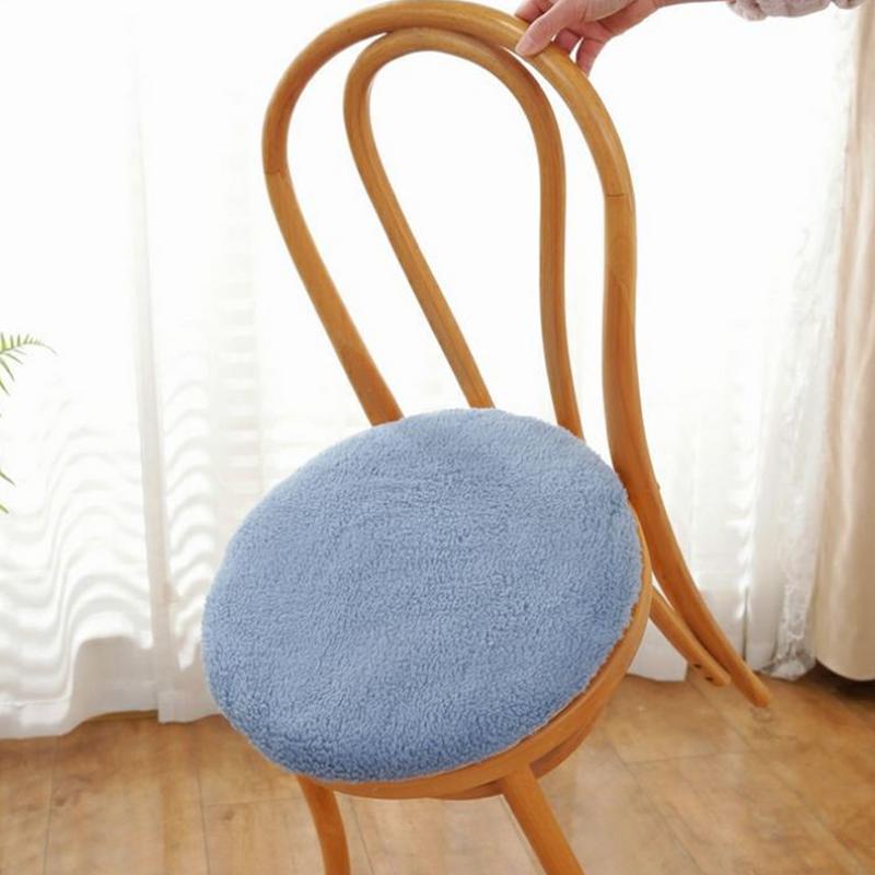 Round Washable Sherpa Seat Cushion Soft Reusable Non-slip Seat Cushion Home Daily Decor for Car Seat Accent Chairs Vanity Chairs