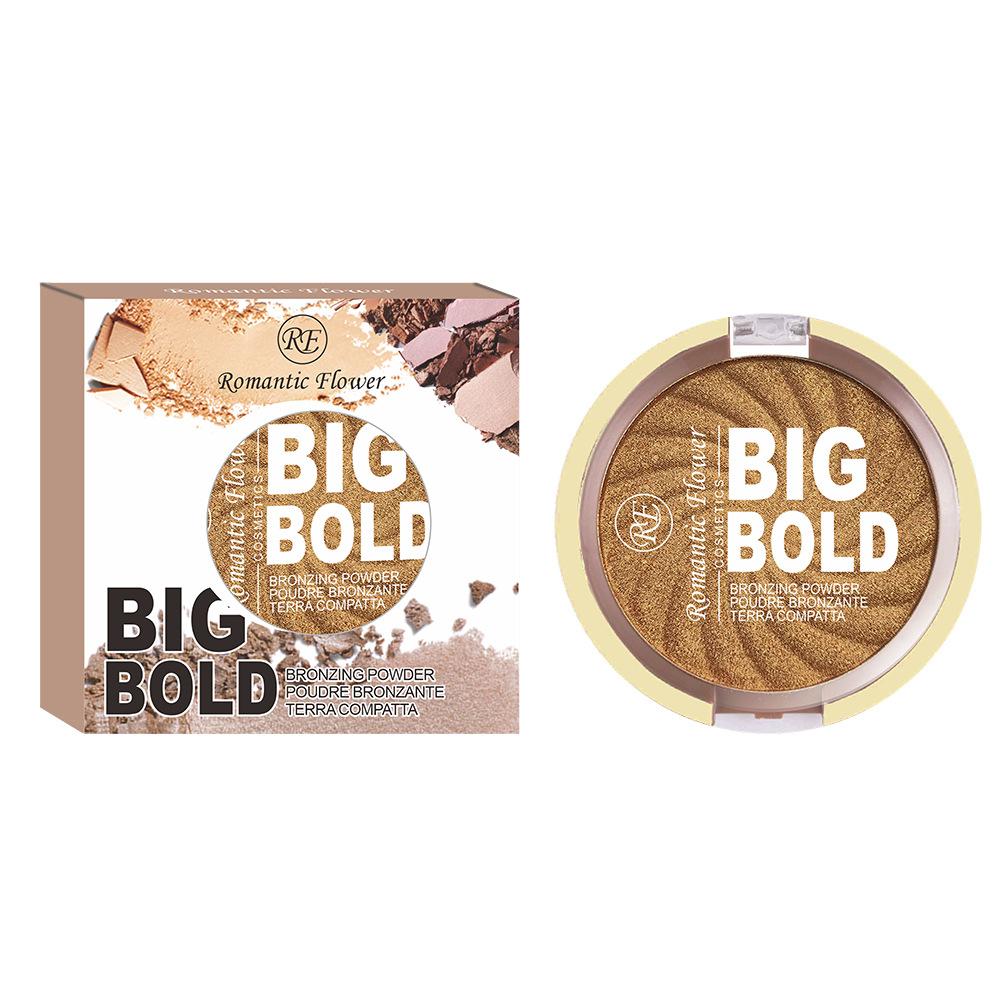 3-color Powder Brightens The Face, Bronze Color Pressed Powder, Waterproof and High Gloss Cosmetics