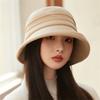 Bucket Hat Women's Autumn and Winter Widened Brim Woolen Face Cover Basin Hat Versatile Basin Hat