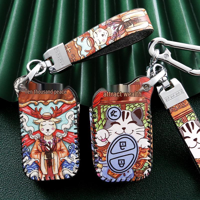 BYD Song Pro Key Case for Tang, Song Max, Qin Pro, Tang 2nd Gen DM New Energy Cars - National Tide Design Key Bag