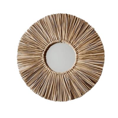 Straw Rope Mirror Wall Wall Mounted 15.74\" X 15.74\