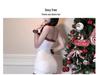 Golden Night White Christmas Cutout Hip-Wrap Dress - Pure Desire Maid Role Play