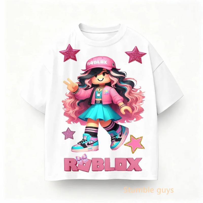 Summer Children Roblox Game Print Tee Boys Clothes Girls Anime