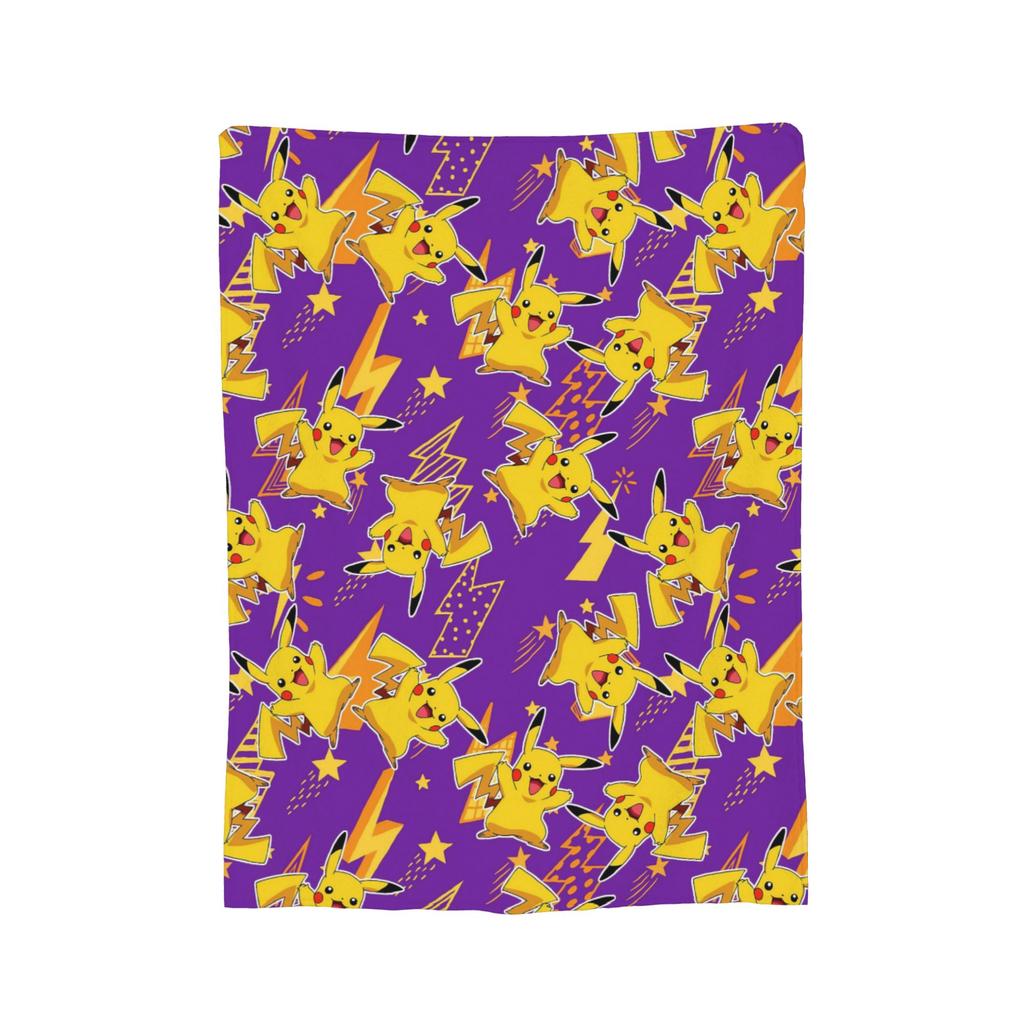 Pokemons Cartoon Pikachu Blankets Fleece Spring Autumn Portable Soft Throw Blankets for Sofa Couch Quilt