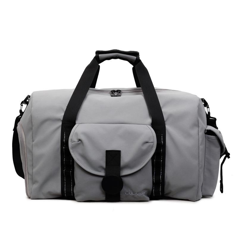 Color Block Duffel Bag with Front Snap Pocket Large Capacity Travel Gym Weekend Bag