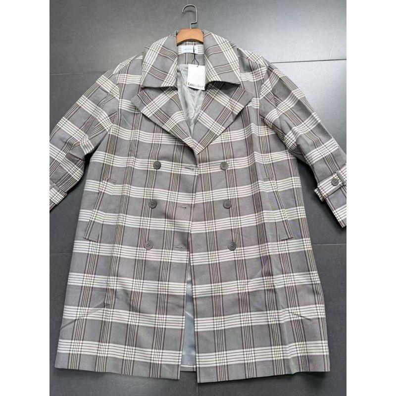 L and X Size L Special Offer Big Sale 69 ~ Original Order Gray Plaid Double Collar Fall and Winter Wool Overcoat Outwear