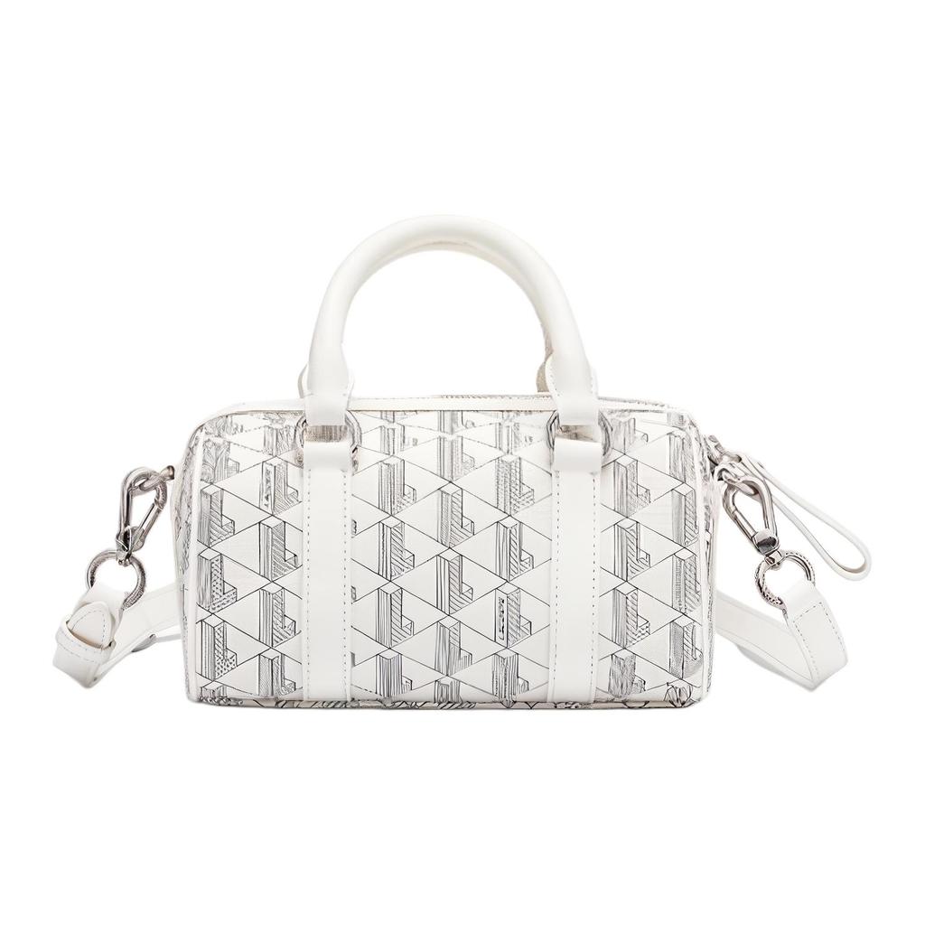 Lacoste Logo All Over Print Zipper Closure PU Shoulder Crossbody Handbag Medium Women Handbag NF3960DG-F89
