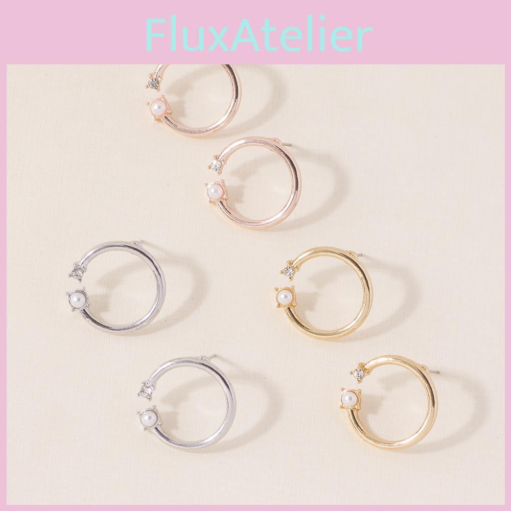 Stylish Round Pearl And Diamond Stud Earrings For Women Perfect For Weddings Birthdays And Anniversaries