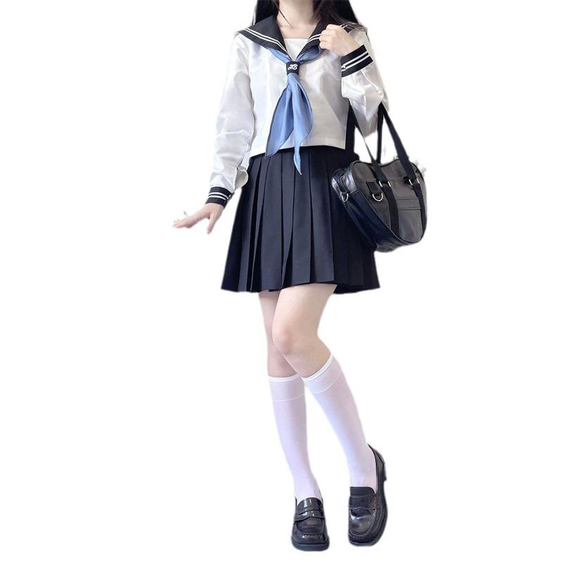 Originální JK Campus Kreslená Uniforma: Bílý námořnický oblek ve stylu vysokoškoláka druhého ročníku pro ženy