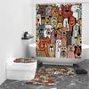 Cute Graffiti Animal Digital Print Shower Curtain Shower Curtain Waterproof Bathroom Curtain