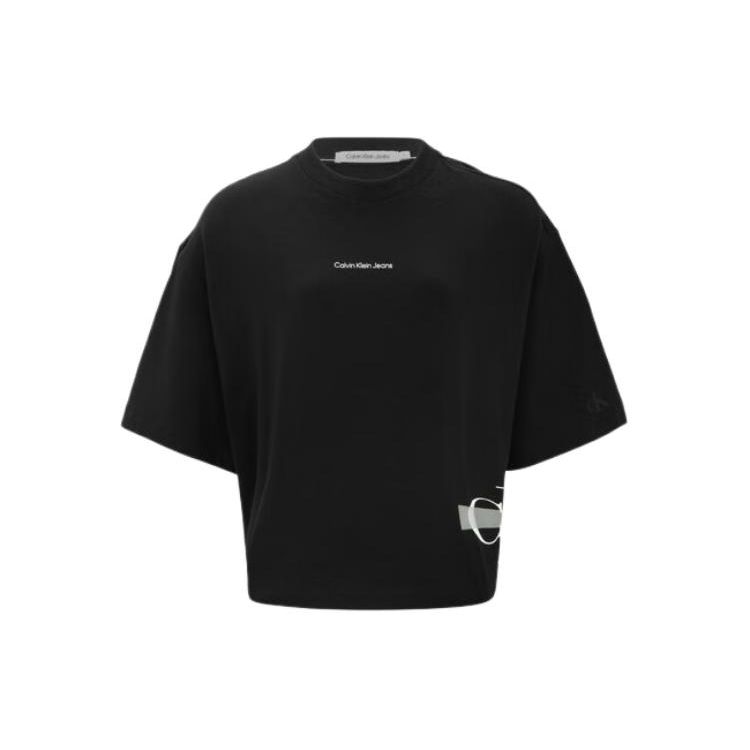 

Calvin Klein Дышащая футболка с коротким рукавом с флуоресцентным логотипом, женские топы, черные J218905-BEH