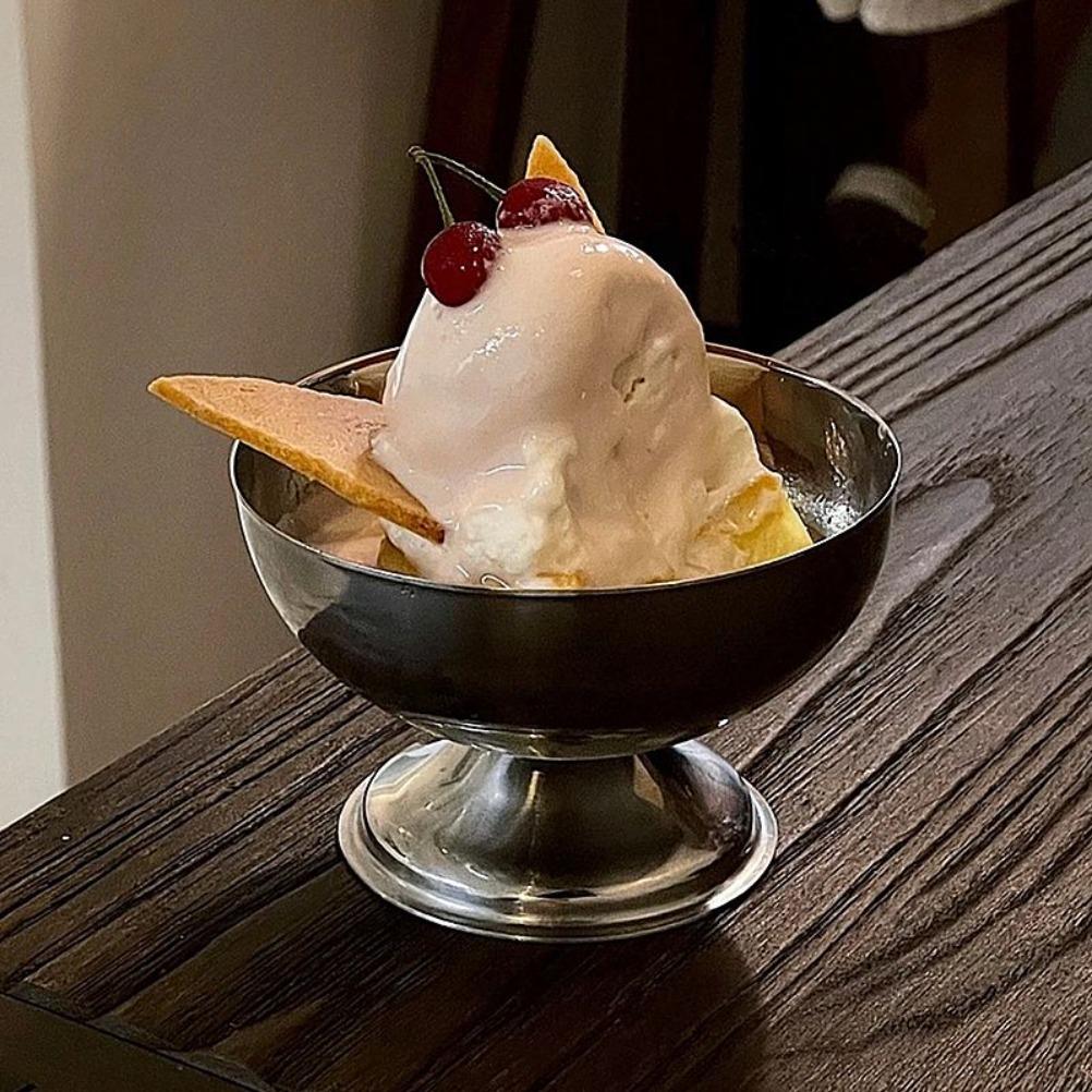Industrial Style Ramen Bowl Stainless Steel Short Footed Fruit Bowl Yogurt Ice Cream Pudding Cup Home Dessert Cups Kitchenware