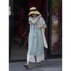 Elegant Japanese-French Plus Size Summer Dress with Pockets
