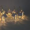 Warm White Christmas LED String Lamp Mini Wood House Lamp String  Atmosphere Decoration