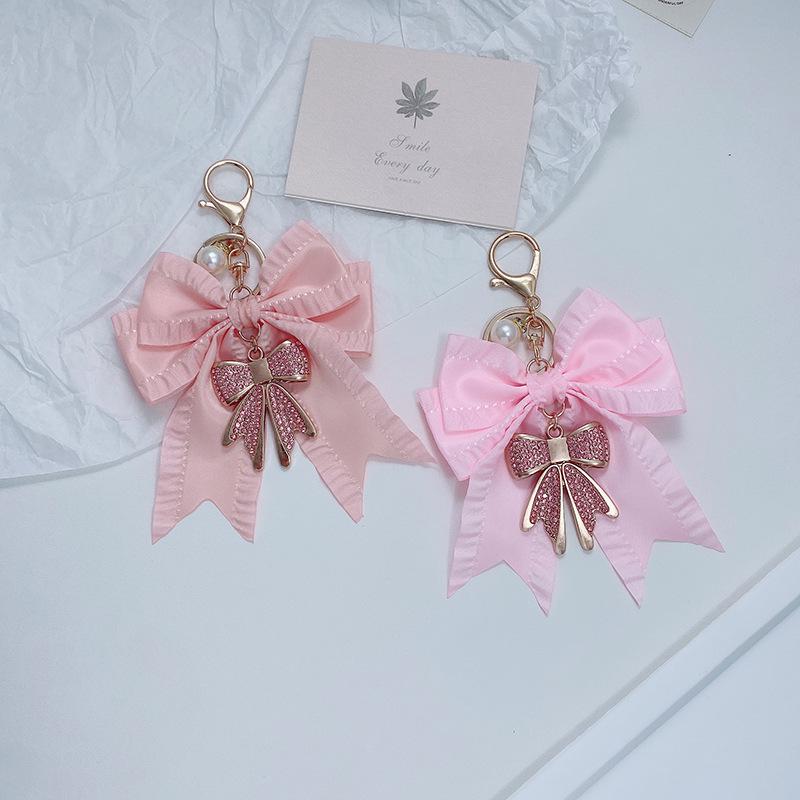 Women's Elegant Bow Bag Charm - Cute & Stylish Key Fob for Daily Use