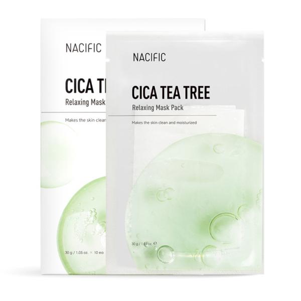 NACIFIC Cica Tea Tree Relaxing Mask Pack (1 Sheet) X10