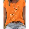 T-shirt da Donna con Ramo Floreale Viola - Grafica Delicata di Fiori ad Acquerello, Top Casual Viola Chiaro