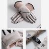 Winter thermal gloves color matching driving five fingers waterproof and non-slip outdoor cycling thin velvet women's wrist protection