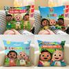Cartoon CCoComelons Cute Cushion Cover Natural Linen Organic Fabric DoubleSided Printing Room Sofa Decor Pillow Case