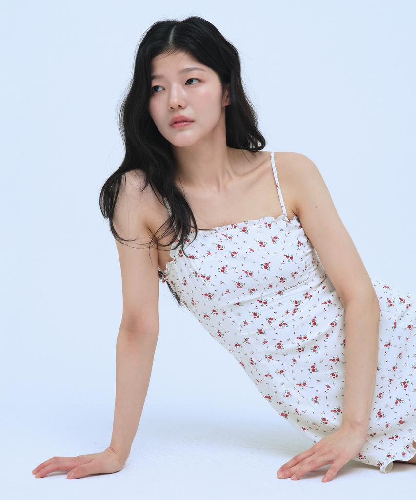 Kyuliti C Flower Frill Sleeveless Mini Dress_Ivory