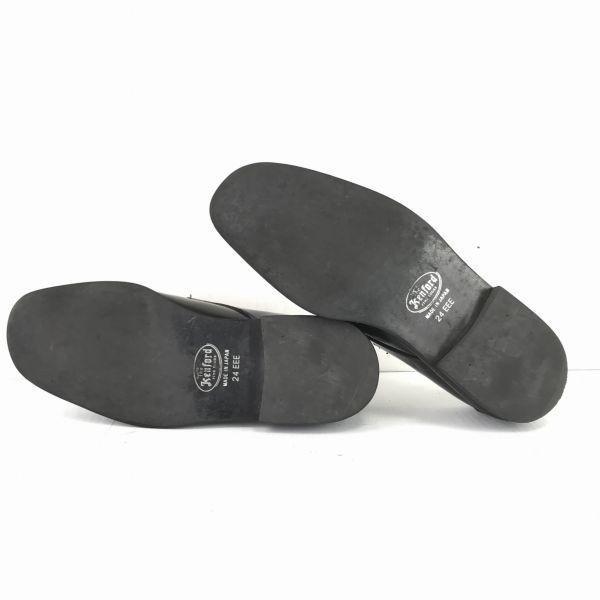 USED/Made in Japan Kenford Leather Monk Strap 24.0 Men Black Business Dress Shoes