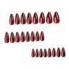 24pcs Long Red Fake Nail Valentine's Day Solid Color Glittering Press-on Nail for Women and Girls Nail Decoration