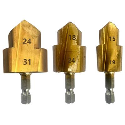PPR Lifting Stepped Drill Bit 6.35mm Hexagonal Shank Step Drill Full Open Process Expansion Drill Bit Water Pipe Connection Tool