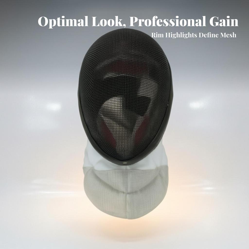 Foil Fencing Mask Clear Vision with Bib Adjustable for Sparring