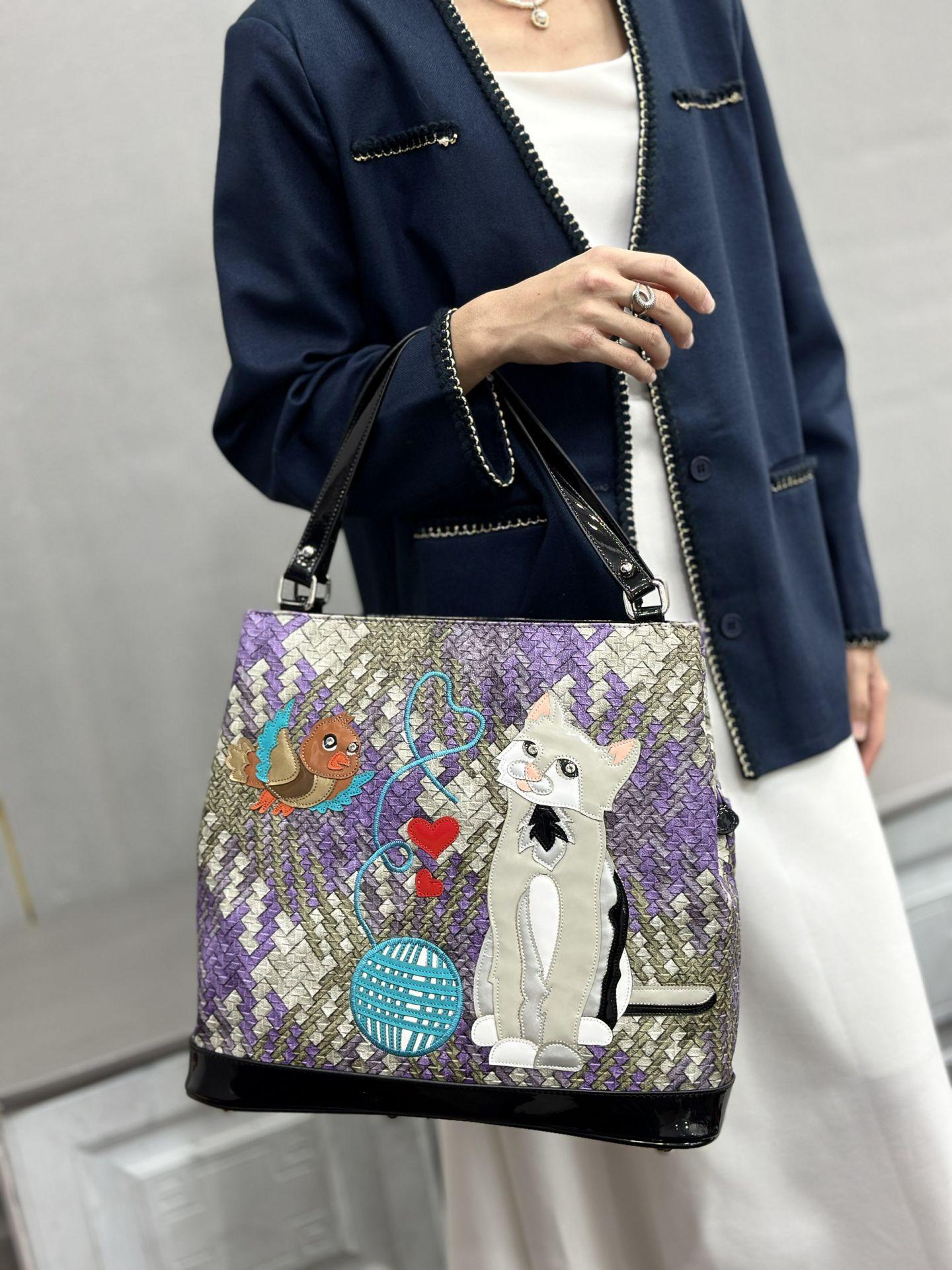 Нишевый дизайн, плетеная сумка из материала, сумка-тоут большой вместимости, на плечо, сумка-мессенджер фиолетовый