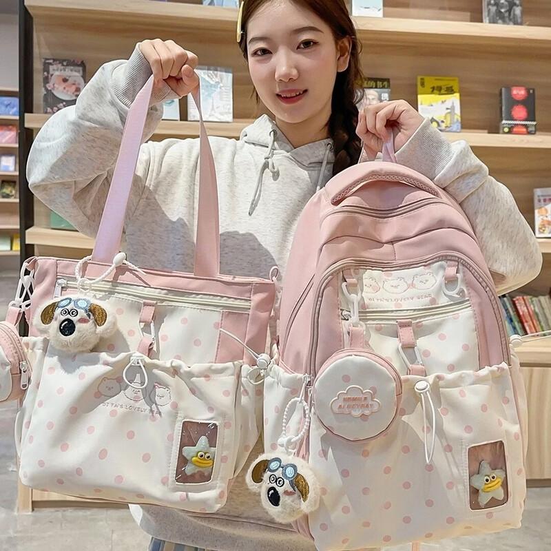 Li Shen Polka Dot Student Backpack 31x16x44