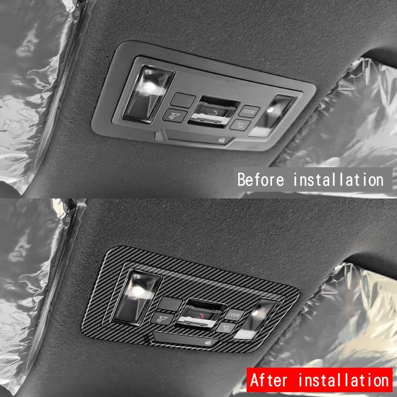 For Toyota FJ Cruiser 2026 ABS Carbon Fiber Car Roof Front Reading Light Frame Cover Trim Interior Car Accessories