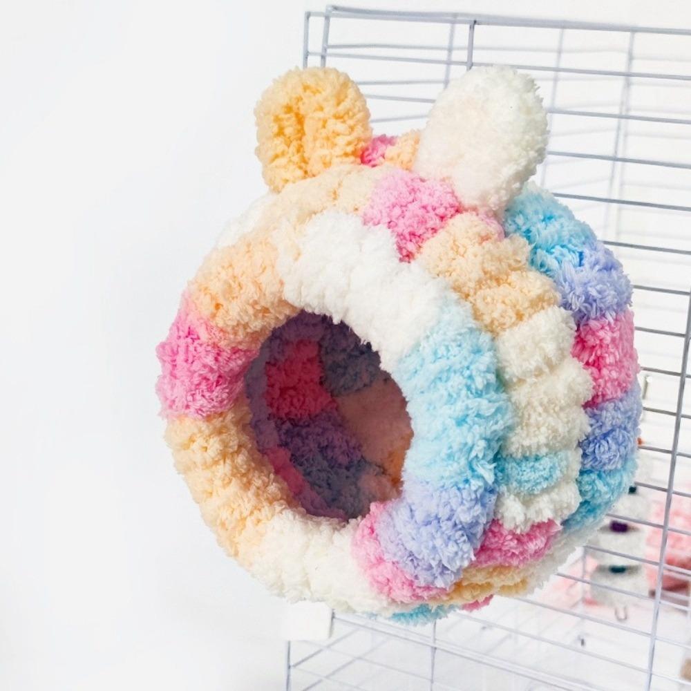 Cute Warm Winter Bird Nest Hanging Bird Cage Accessories Hammock Colorful Small Pet House for Hummingbird