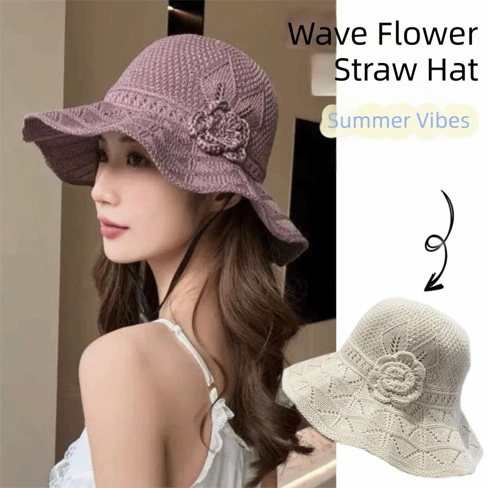 French Style Straw Sun Hat Big Brim Sun Protection Cap Elegant Seaside Beach Cap  Lady