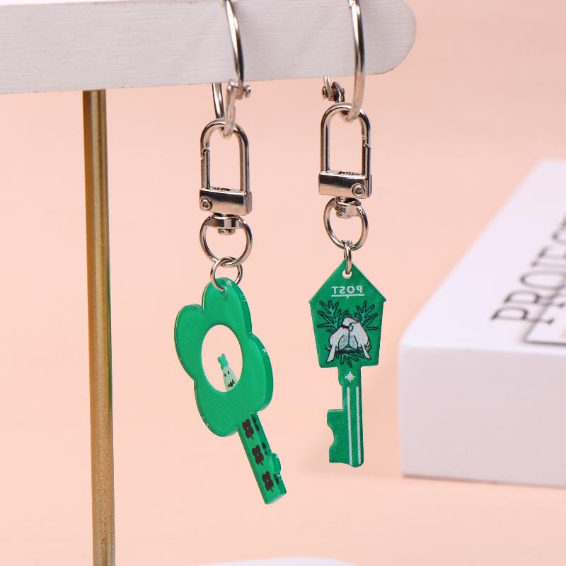 Harajuku Style Forest Animal Keychain Ins Trendy Acrylic Keyring Creative Key Holder Bag Pendant Couple Gifts