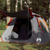 Vidaxl 4-Person Tent, Grey-Orange, Quick Pitch