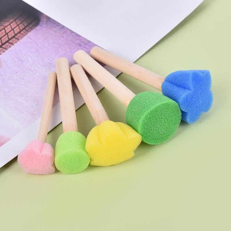 5Pcs Creative Sponge Brush Children Art DIY Painting Tools Mushroom Brush