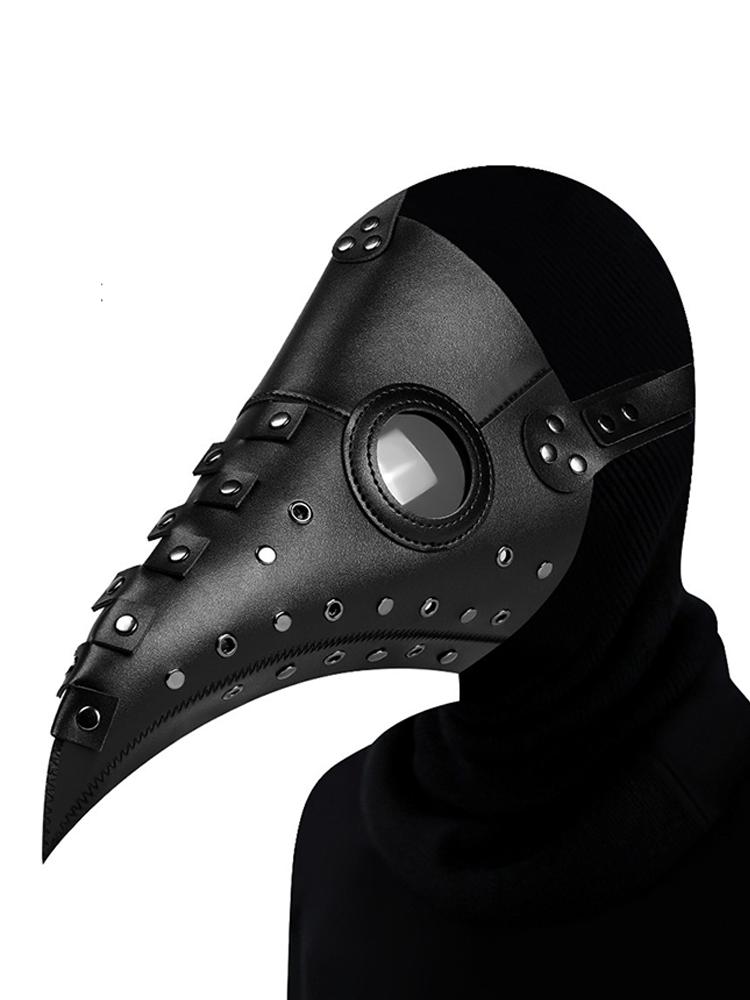 Grappig Middeleeuws Pestdoktersmasker Leer Zwart Snavelmasker Dokter Halloweenmasker Steampunk PU Vogels Cosplay Doctour De Peste
