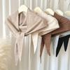 New solid color knitted triangle scarf for women versatile autumn and winter warm decoration neck protection scarf and shawl