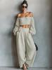 European & American Women's One-Shoulder Solid Casual Wide-Leg Pants Suit for Summer & Autumn 2026.